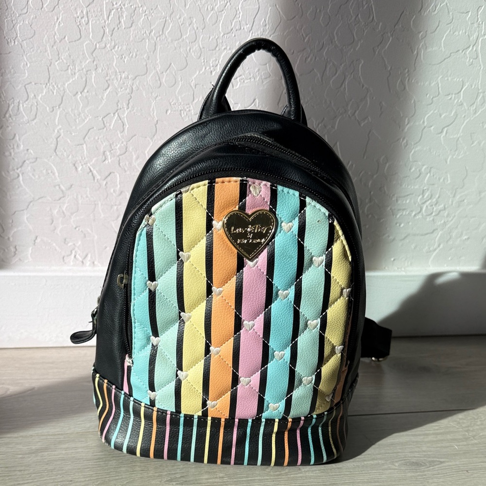 Betsey Johnson Multicolor Striped Backpack